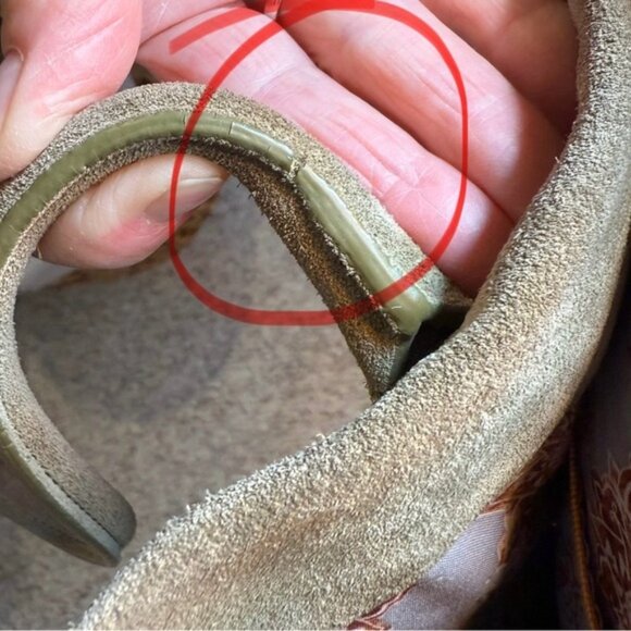 HOBO Sandy Nutmeg Brown Lure Suede Boho Hobo Shoulder Bag Tassel Snap Closure - Picture 15 of 16